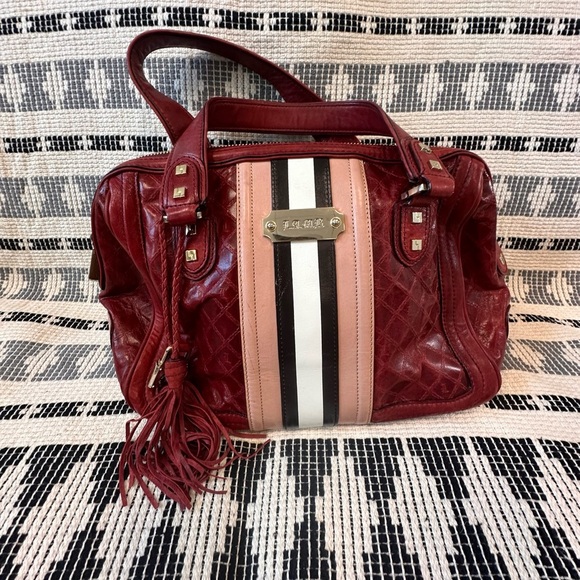 L.A.M.B. Red leather boston/bowler style bag - Picture 1 of 13